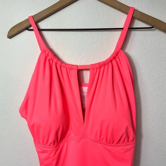 LA BLANCA ISLAND GODDESS HIGH NECK KEYHOLE TANKINI SIZE 16W - Picture 3 of 5